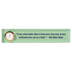 Porte-nom Pour Bureau Citation de direction de John Quincy Adams