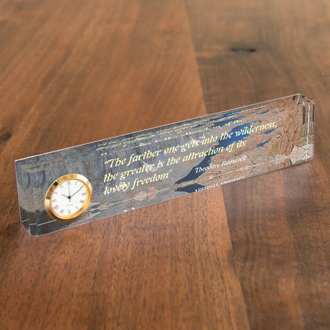 Porte-nom Pour Bureau Citation de Theodore Roosevelt (Taille)