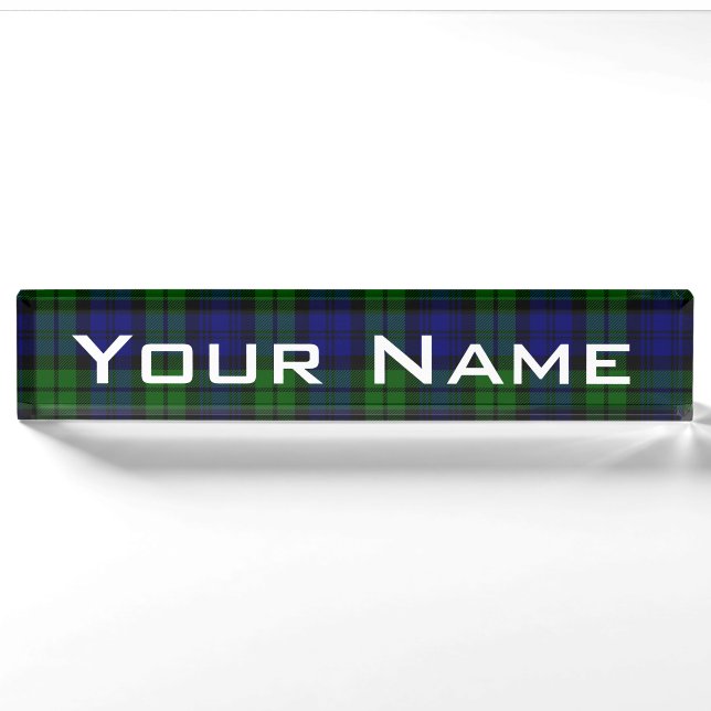 Porte-nom Pour Bureau Clan Blackwatch tartan Campbell (Devant)