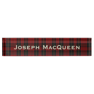 Porte-nom Pour Bureau Classic Clan MacQueen Custom Desk Nameplate