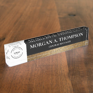Porte-nom Pour Bureau Classy Personnalisé Gold Entreprise Nom Exécutif