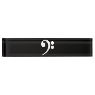 Porte-nom Pour Bureau Clé de basse blanche
