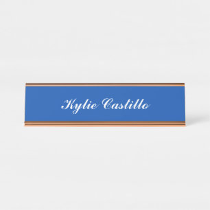 Porte-nom Pour Bureau Cobalt Blue Unique Professional Calligraphy