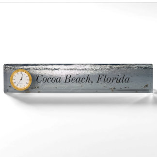 Porte-nom Pour Bureau Cocoa Beach Clock