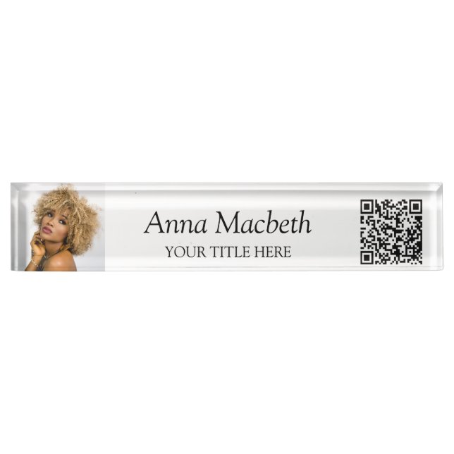 Porte-nom Pour Bureau Code QR professionnel (Devant)