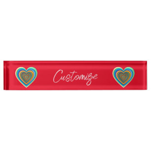 Porte-nom Pour Bureau Coeur valentin multicolore Thunder_Cove