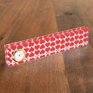 Porte-nom Pour Bureau Coeurs rouges Motif, Romantique, Amour