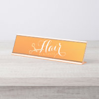 Coiffeur Salon de maquillage Chic Orange Ciseaux o