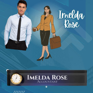 Porte-nom Pour Bureau Comptable simple et élégant