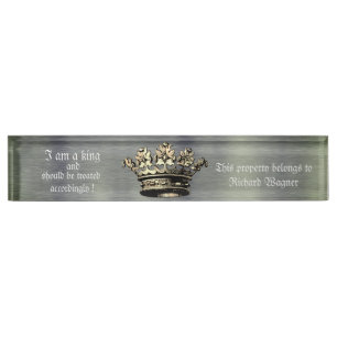 Porte-nom Pour Bureau Conception de la Couronne royale pour le contrôle 