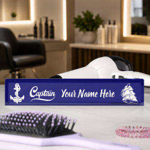 Porte-nom Pour Bureau Conception nautique d'ancre de voilier capitaine