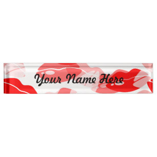 Porte-nom Pour Bureau Conception rouge de lèvres d'amour de baiser