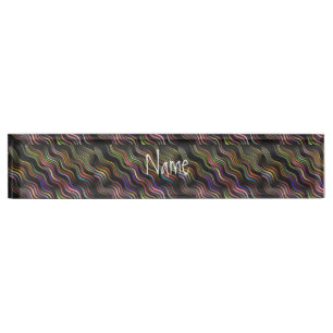 Porte-nom Pour Bureau Cool Abstrait Wavy lines art Thunder_Cove