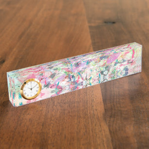Porte-nom Pour Bureau Cool tendance aquarelle éclaboussures art abstrai
