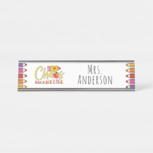 Porte-nom Pour Bureau Coordinateur Chaos Enseignant Cadeau Bureau Nom Pl