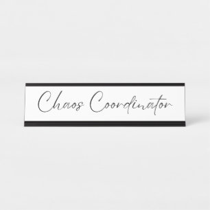 Porte-nom Pour Bureau Coordinateur du Chaos