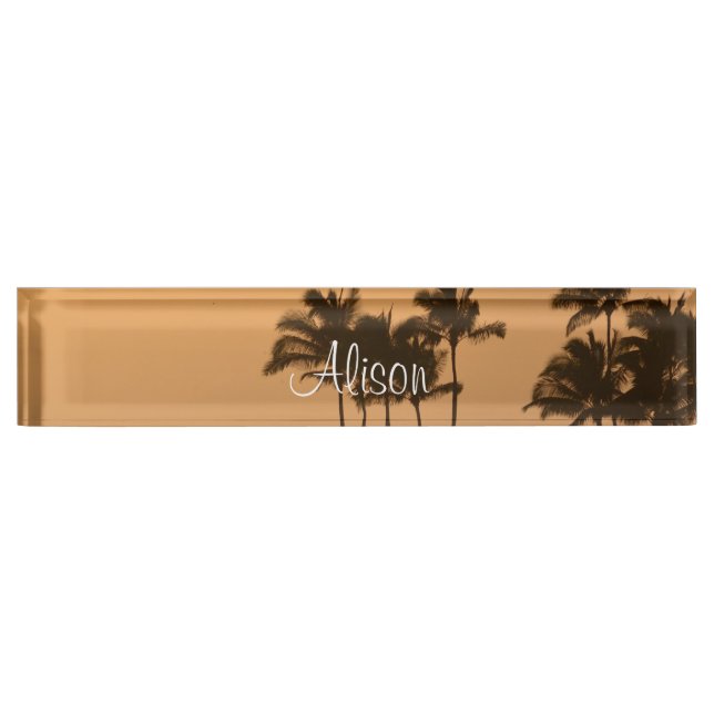 Porte-nom Pour Bureau Coucher de soleil sur Kauai (Devant)