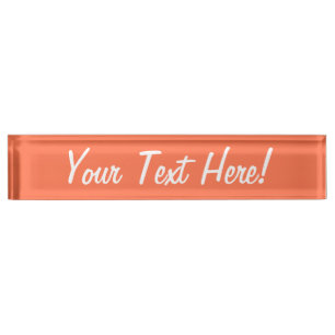 Porte-nom Pour Bureau Couleur d'accentuation du corail saumon prête à Cu