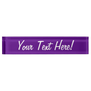 Porte-nom Pour Bureau Couleur d'accentuation violet vive personnalisable