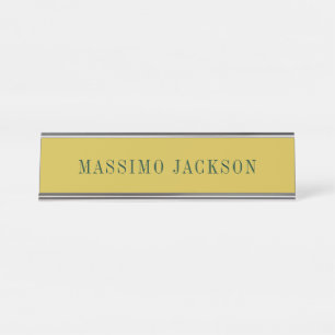 Porte-nom Pour Bureau Couleur Or Minimaliste Moderne Uni