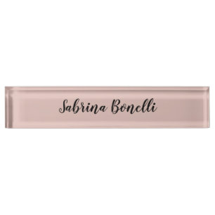 Porte-nom Pour Bureau Couleur or simple Rose unique et élégante
