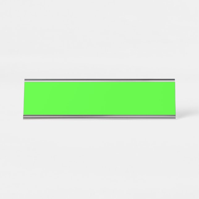 Porte-nom Pour Bureau Couleur solide verte néon | Classique (Devant)