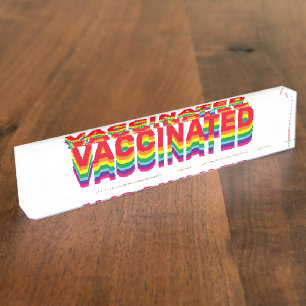 Porte-nom Pour Bureau Couleurs arc-en-ciel vacciné fierté lgbt queer g