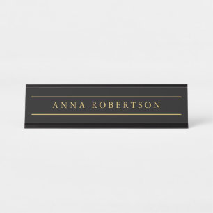Porte-nom Pour Bureau Couleurs d'or noir professionnel minimaliste tenda