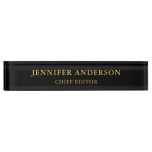 Porte-nom Pour Bureau Couleurs d'or noir professionnel tendance moderne