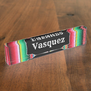 Porte-nom Pour Bureau Couverture mexicaine de Serape d'Espagnol fait sur