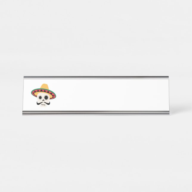 Porte-nom Pour Bureau Crâne espagnol (Devant)