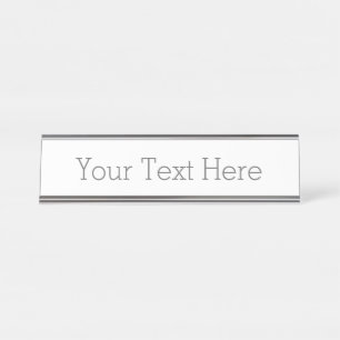 Porte-nom Pour Bureau Create Your Own Desk Name Plate (2" x 8"), Silver
