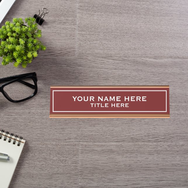 Porte-nom Pour Bureau Créez votre propre (Customize and personalize the name plate with your name and title.)