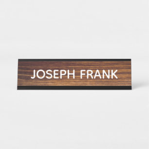 Porte-nom Pour Bureau Créez votre propre photo en bois rustique personna