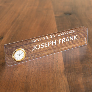 Porte-nom Pour Bureau Créez votre propre photo en bois rustique personna