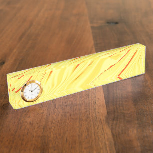 Porte-nom Pour Bureau Crème mangue, avec trait de corail ou de rouge cou