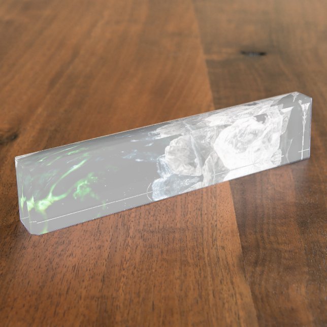 Porte-nom Pour Bureau Cristaux blancs dans l'espace extérieur noir (Taille)