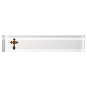 Porte-nom Pour Bureau Croix chrétienne