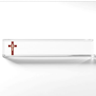 Porte-nom Pour Bureau Croix chrétienne
