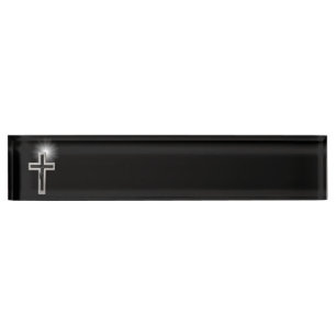 Porte-nom Pour Bureau Croix chrétienne