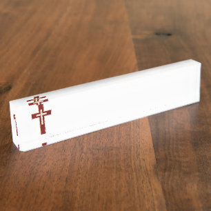 Porte-nom Pour Bureau Croix chrétienne