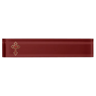 Porte-nom Pour Bureau Croix chrétienne