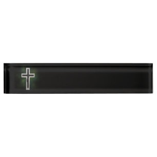 Porte-nom Pour Bureau Crucifix