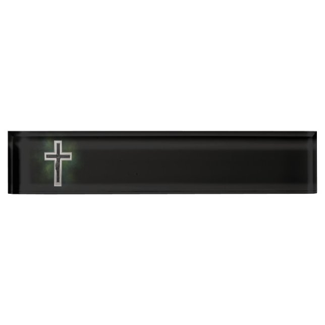 Porte-nom Pour Bureau Crucifix (Devant)