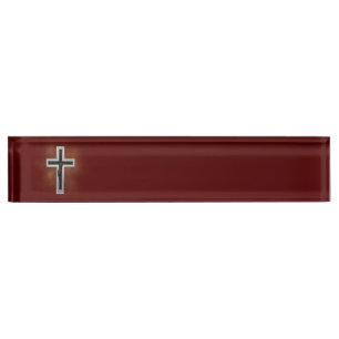 Porte-nom Pour Bureau Crucifix