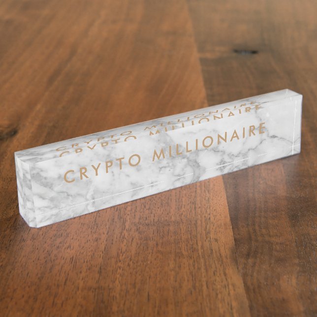 Porte-nom Pour Bureau Crypto millionnaire Entrepreneur NFT (Taille)