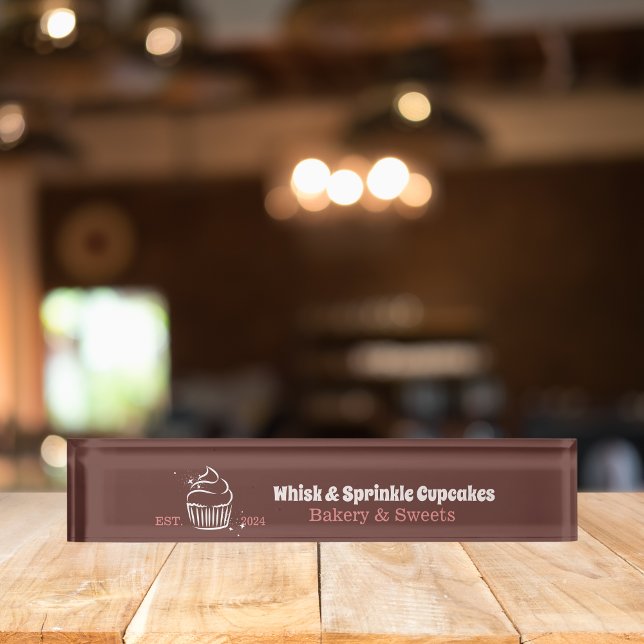 Porte-nom Pour Bureau Cupcake Baker boulangerie Chef Restauration Busine (Créateur téléchargé)