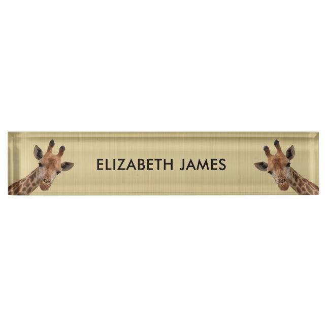 Porte-nom Pour Bureau Cute Giraffe Animal Nom personnalisé (Devant)