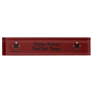 Porte-nom Pour Bureau Cute Halloween Vampire drôle Personnalisé