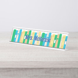 Porte-nom Pour Bureau Cute Livres Anglais Enseignant